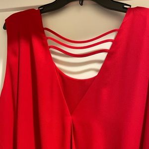 Cache brand new sleeveless pleated blouse banded waist